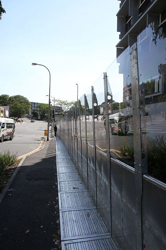 The fence erected around the convention centre
