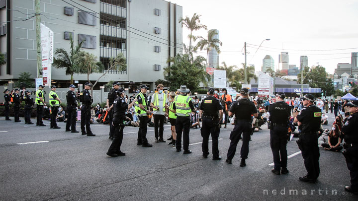 Police & protesters stand-off