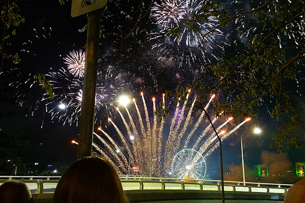 Bronwen watches Australia Day fireworks