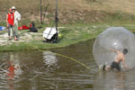 A boy in a floating bubble… I believe it’s art