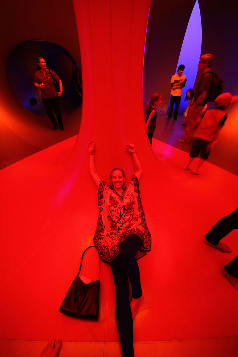 Bronwen in the Exxopolis Luminarium, South Bank