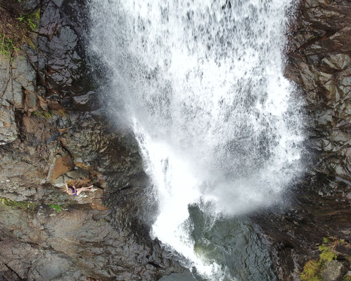 Bronwen swimming at Cedar Creek Falls