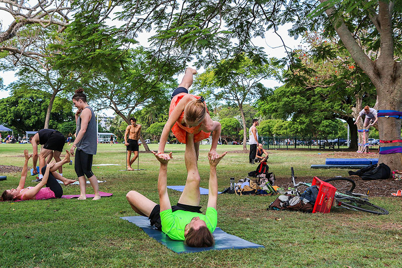 People in the park are crazy