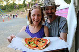 Bronwen & a stranger with my pizza