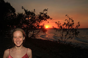 Bronwen as the sun sets, Noosa National Park