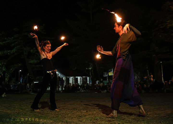 Tay & Liam, Burleigh Bongos and Fire-twirling