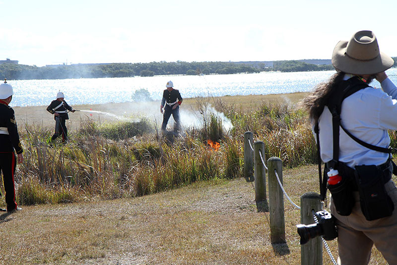 Putting out fires at Fort Lytton