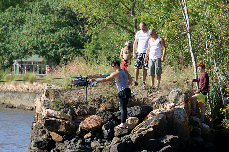 Trying to take down their broken waterline