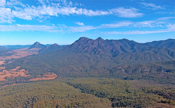 The view from atop Mt Maroon