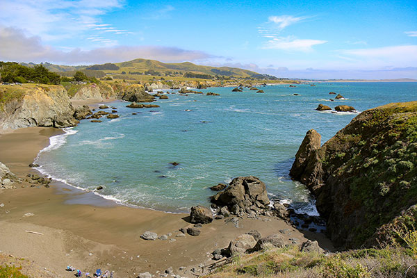 The coastline on the drive to Fort Bragg