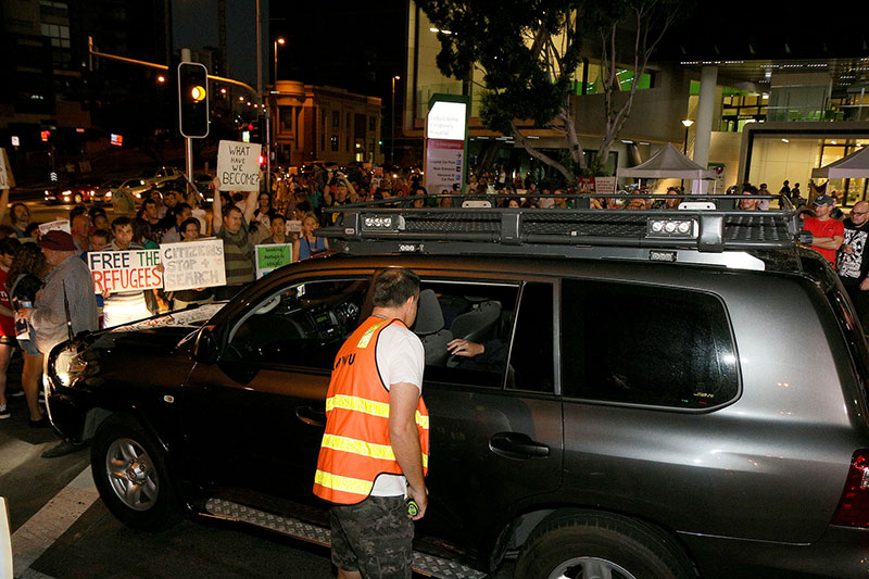 These police wound down their windows to demonstrate they did not have Baby Asha