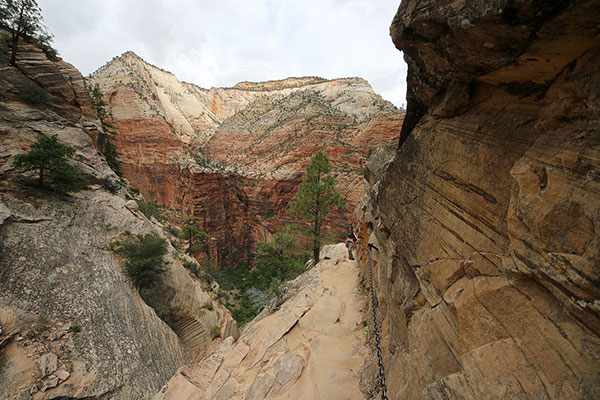 Bronwen climbing towards Hidden Canyon