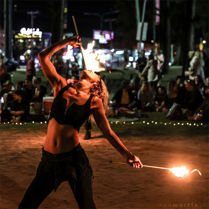 Leela, Fire Twirling at Burleigh Bongos