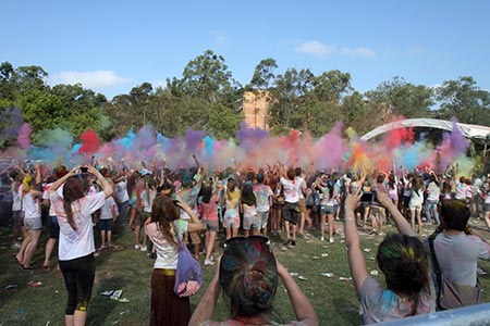 Everyone throwing their colours at SpringFlare Festival of Colours
