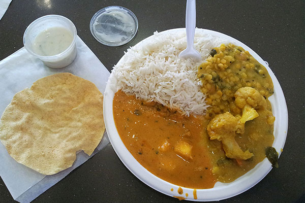 Lunch: a vegetable thali from The Valley