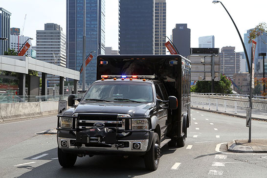 The ambulance is painted black, because Obama wants to look cool