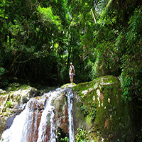 Clint atop a waterfall, Coomera Circuit