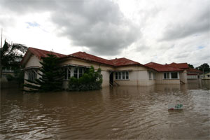 The second floor of my house in flood