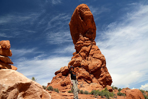 Bronwen and a balancing rock