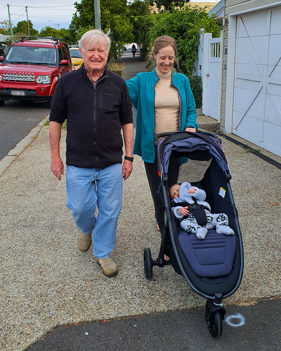 John, Bronwen & Chloe going for a walk