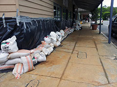 Sand bags at Rosalie