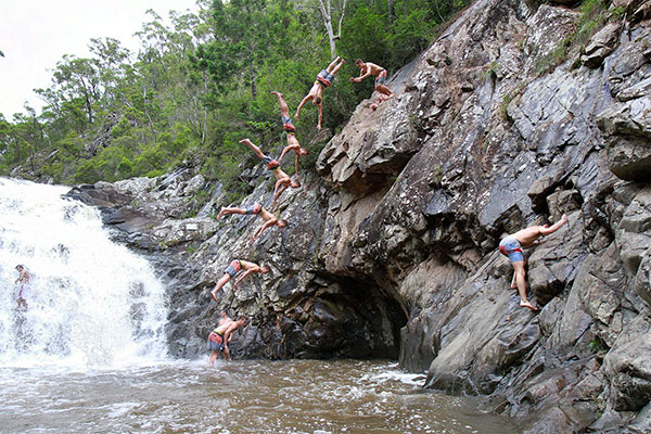 Fortunately no one was killed jumping into the water