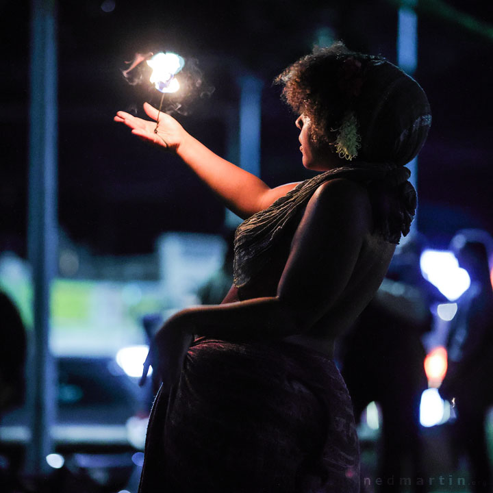 Fire twirling at Burleigh Bongos