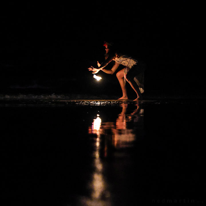 Fire twirling at Burleigh Bongos