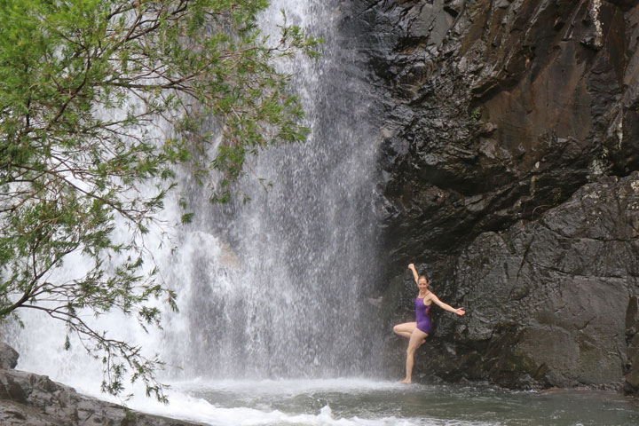 Bronwen swimming at Cedar Creek Falls