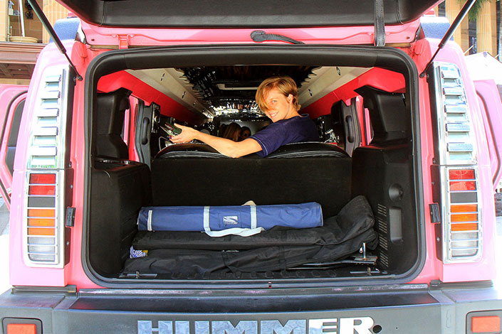 Bronwen in a Stretch Hummer