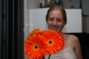 Bronwen with some flowers