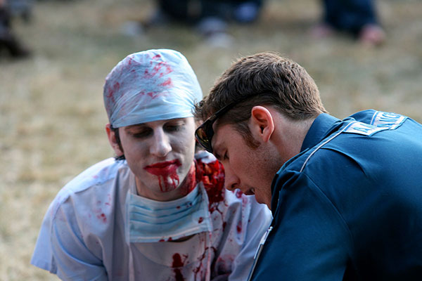 Zombie medico meets living paramedic