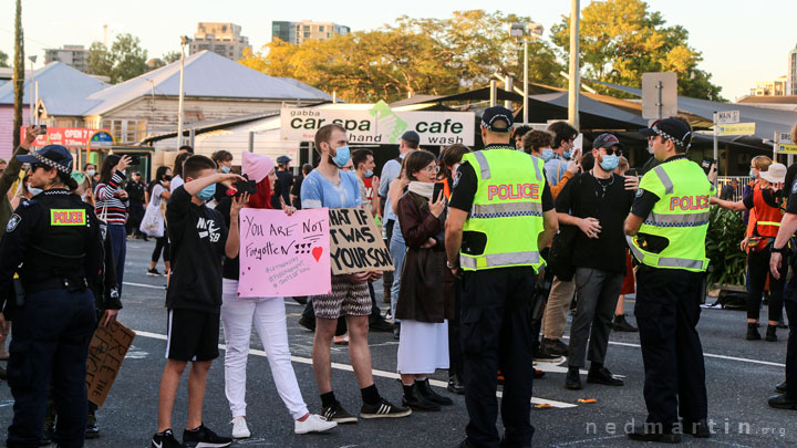 Police & protesters stand-off