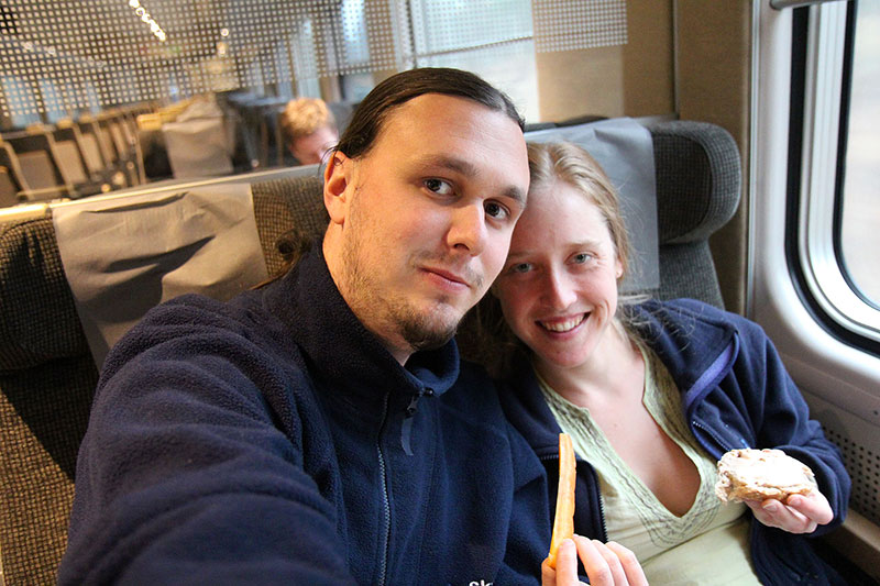 Ned & Bronwen, Train from Uppsala, to Stockholm, Sweden and Oslo to Bergen, Norway