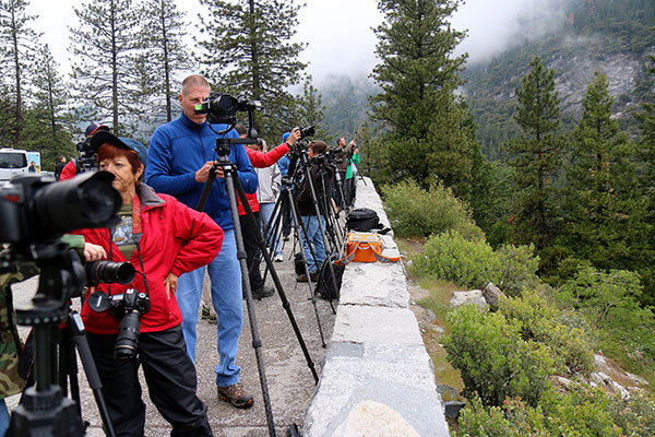 A few photographers enjoying the view