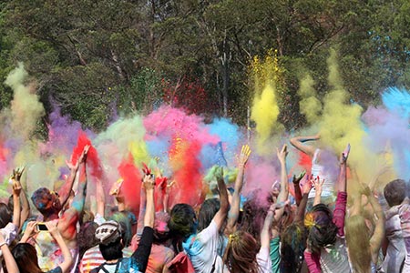 Everyone throwing their colours at SpringFlare Festival of Colours