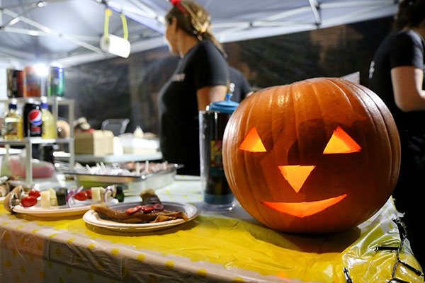 A Halloween pumpkin at Fiesta Latina