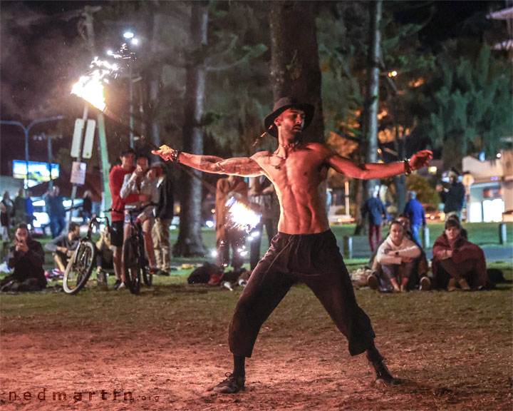 Burleigh Bongos and Fire-twirling