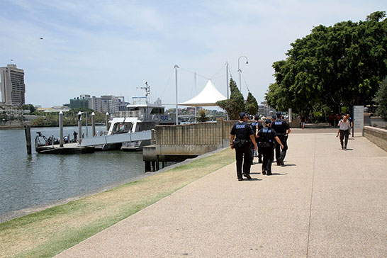 More police wander South Bank. They are everywhere.