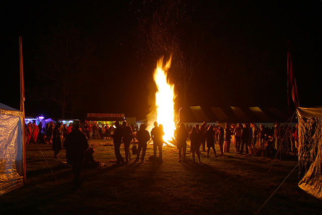 A very warm bonfire after the night turned cold