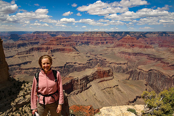 Bronwen posing in front of the Grand Canyon