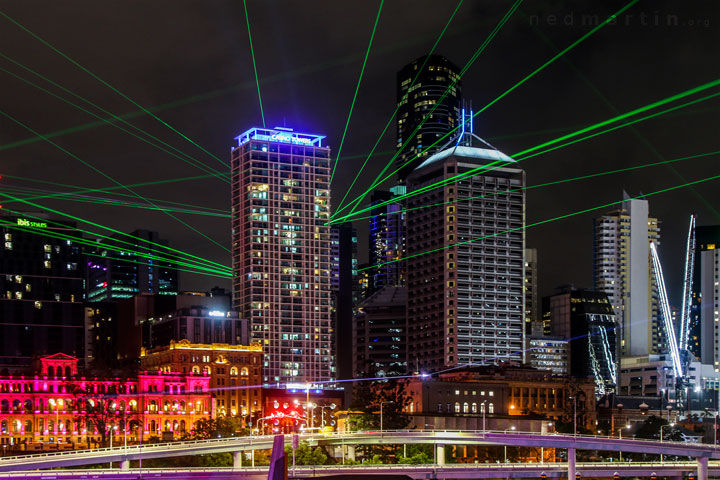 Sunsuper Night Sky Lasers, South Bank, Brisbane