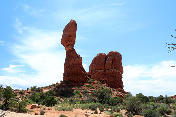 An immense balancing rock