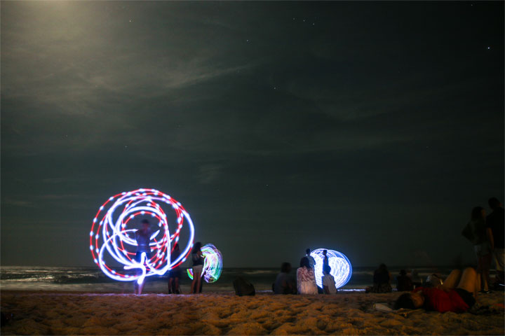 Burleigh Bongos and Fire Twirling