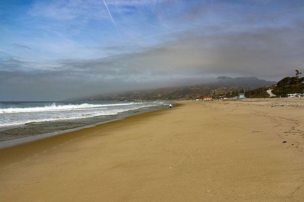 Californian beaches seem to be mostly empty, cold and windy