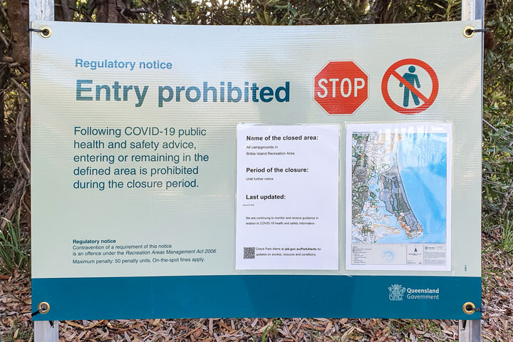 COVID-19 closures at Bribie Island