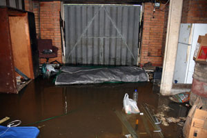Garage at the start of the flood