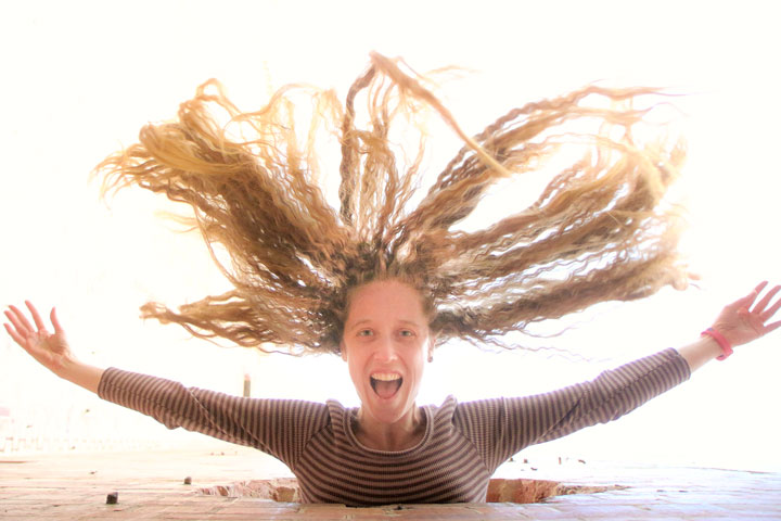 Bronwen & her very frizzy hair at Brisbane Powerhouse