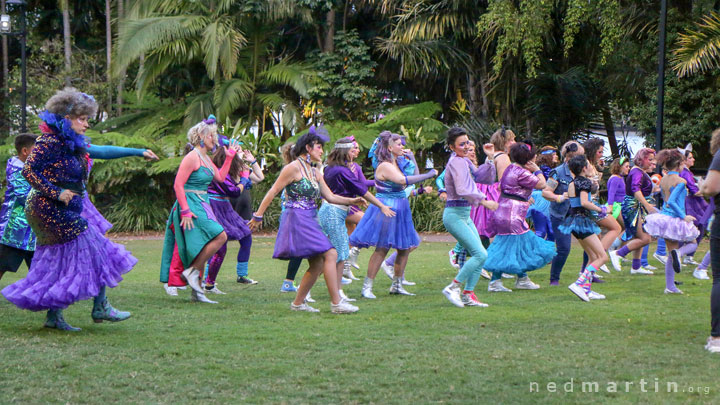 People preparing for the Common People Dance Eisteddfod, Brisbane Festival, South Bank