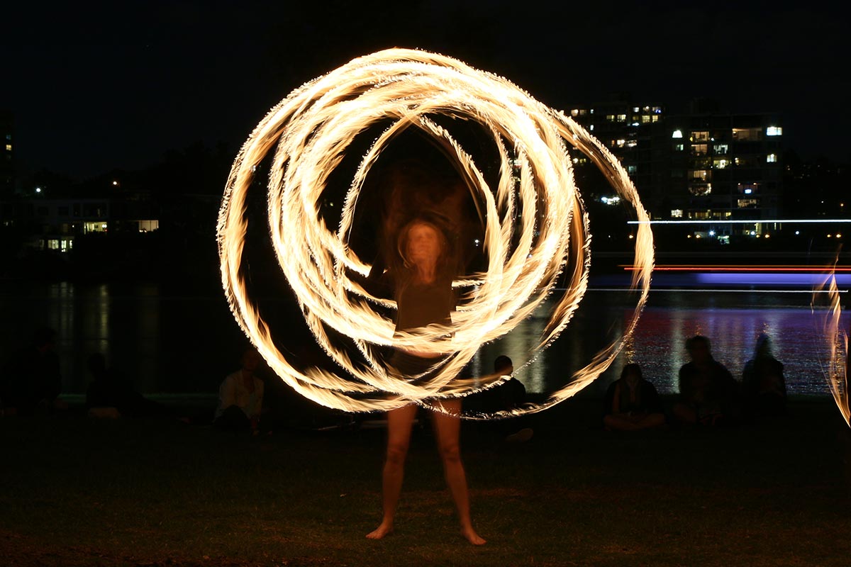 Bronwen Fire Twirling at West End